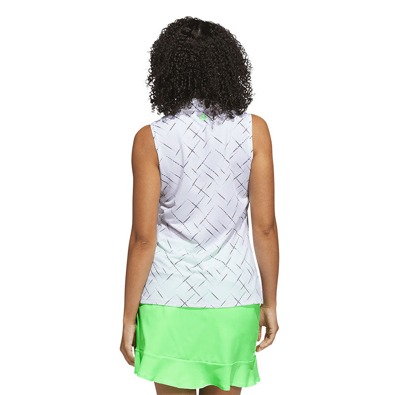 ADIDAS Ultimate365 Printed Women's Sleeveless Polo (White)