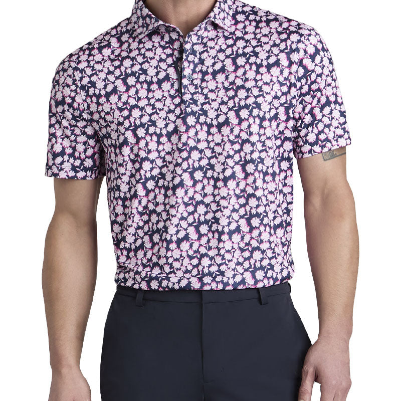 GFORE Optic Floral Men's Tech Jersey Polo (Blush)