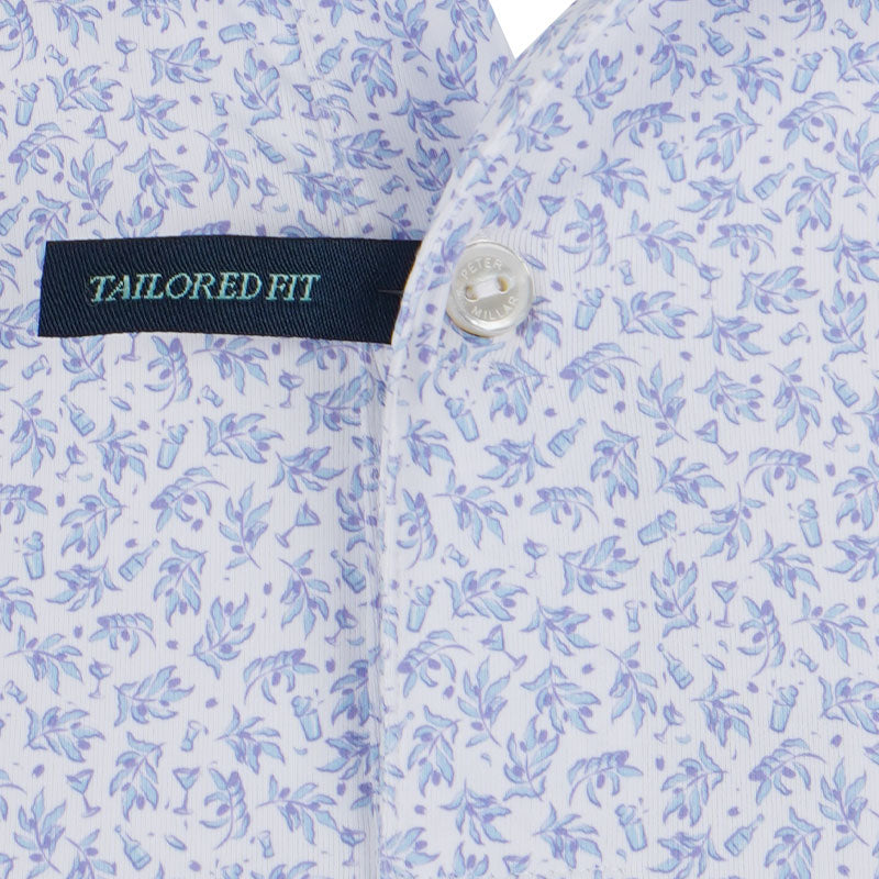 PETER MILLAR Olive Grove Men's Performance Jersey Polo (White)
