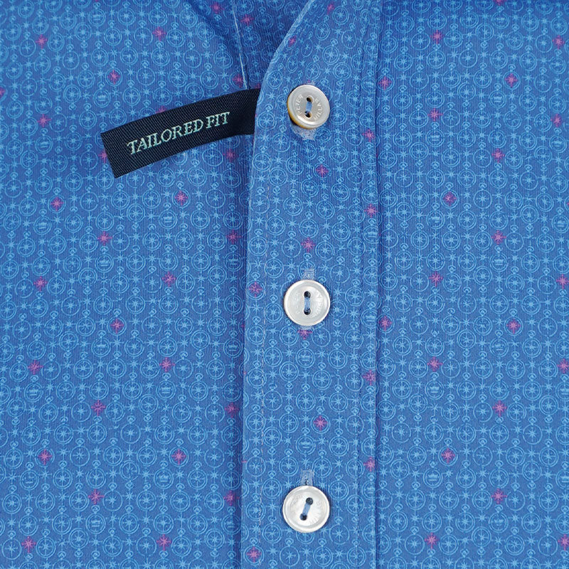 PETER MILLAR Due North Men's Performance Jersey Polo (Lunar Blue)
