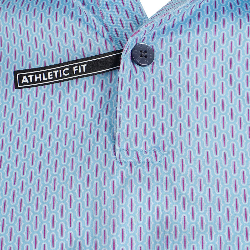 FOOTJOY Bracket Print Lisle Men's Polo (Blue)