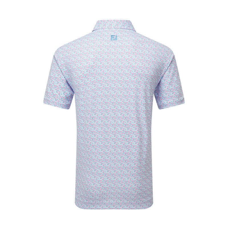 FOOTJOY Gamer Print Men's Pique Polo (White/Blue)