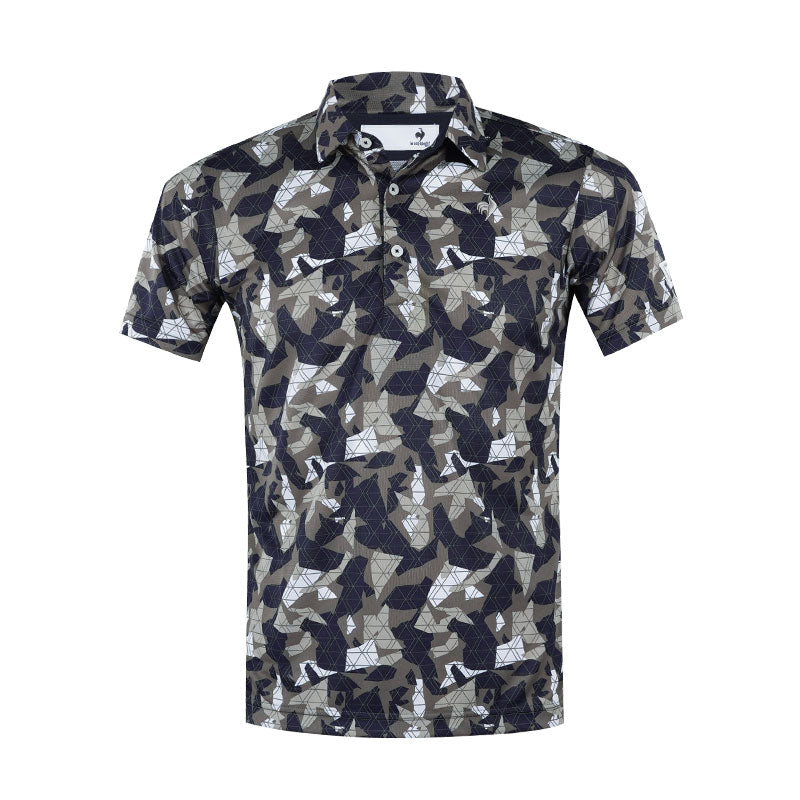 LE COQ SPORTIF GOLF Small Print Men's Polo (Khaki)