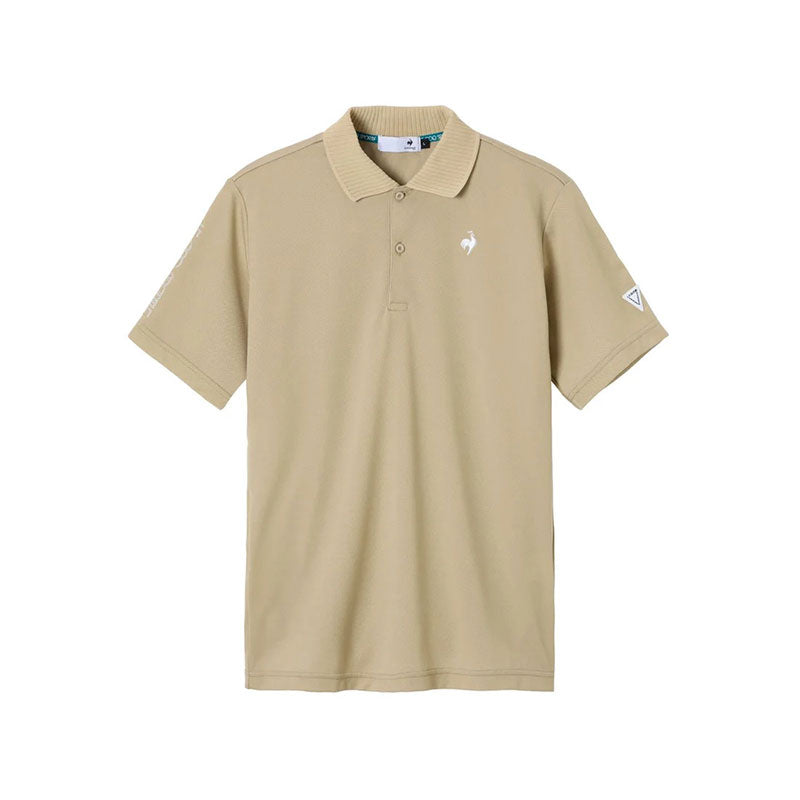 LE COQ SPORTIF GOLF Patterned Men's Polo (Beige)