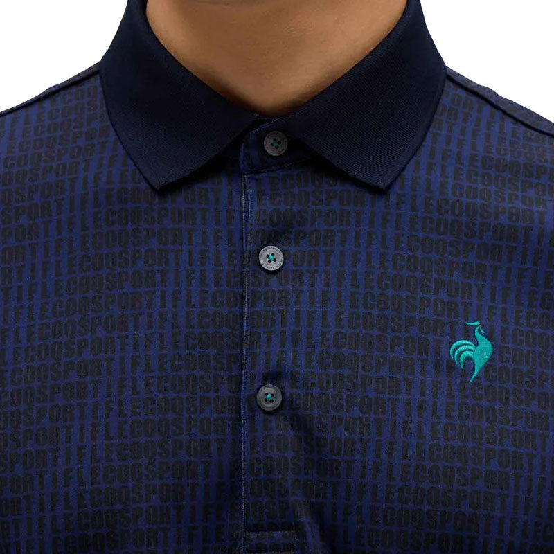 LE COQ SPORTIF GOLF Logo Print Men's Polo (Navy)