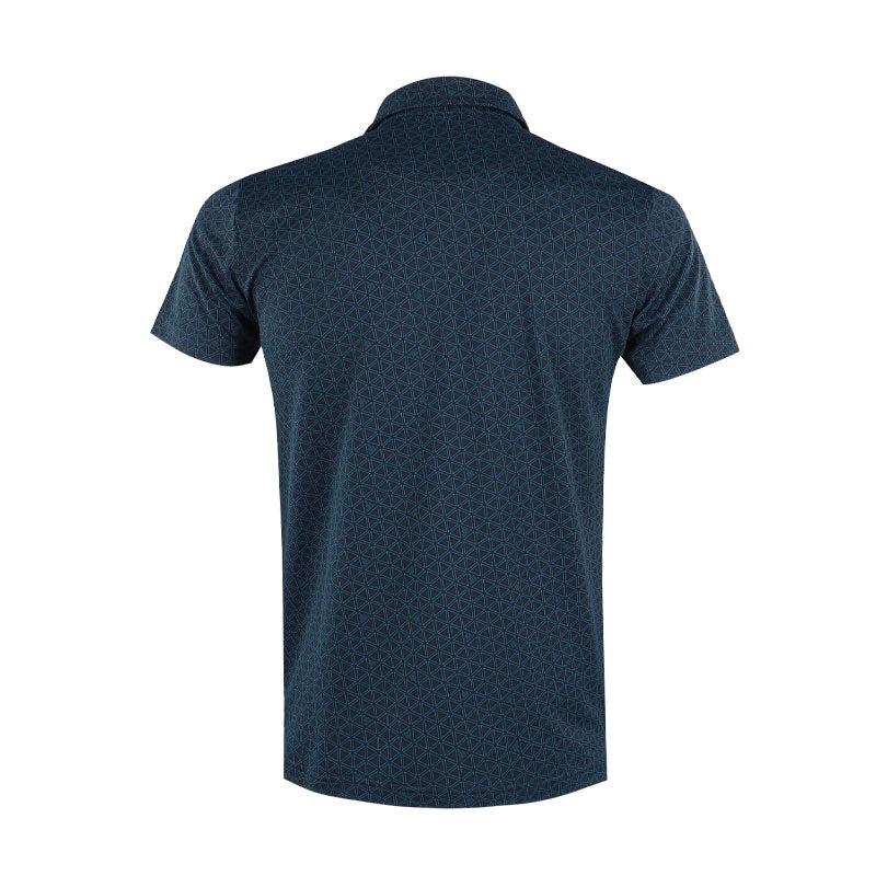 LE COQ SPORTIF GOLF Triangle Print Men's Polo (Navy)