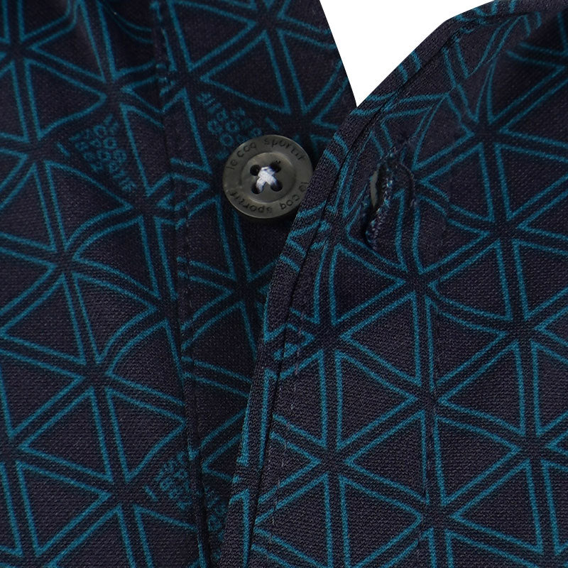 LE COQ SPORTIF GOLF Triangle Print Men's Polo (Navy)