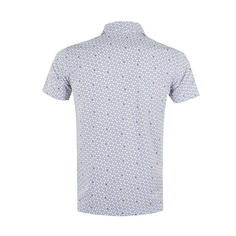 LE COQ SPORTIF GOLF Triangle Print Men's Polo (White)