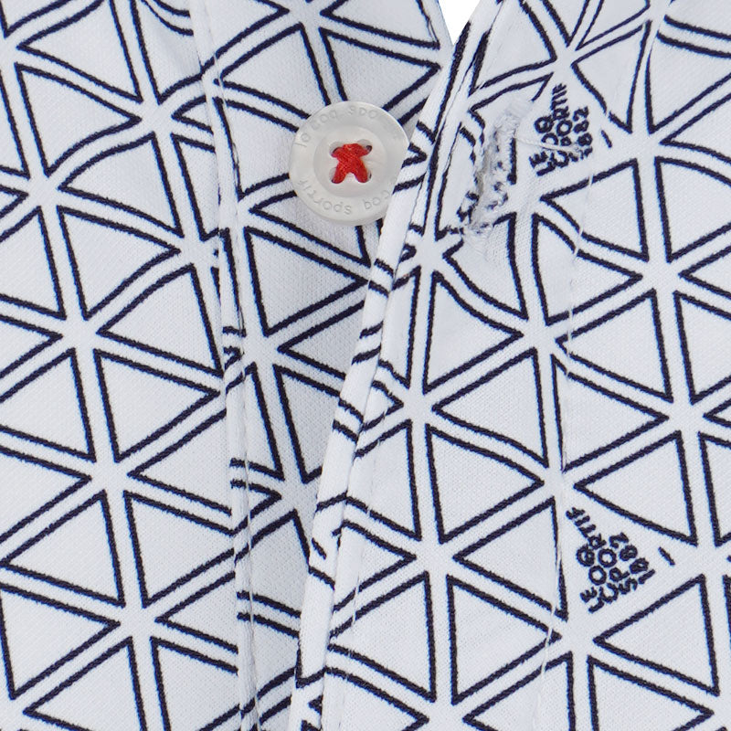LE COQ SPORTIF GOLF Triangle Print Men's Polo (White)