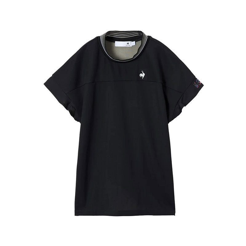 LE COQ SPORTIF GOLF Flared Sleeve Women's Mock Shirt (Black)