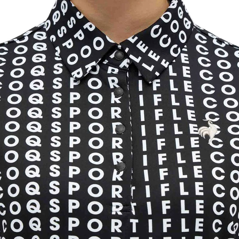 LE COQ SPORTIF GOLF Stretch All-Over Print Women's Polo (Black)