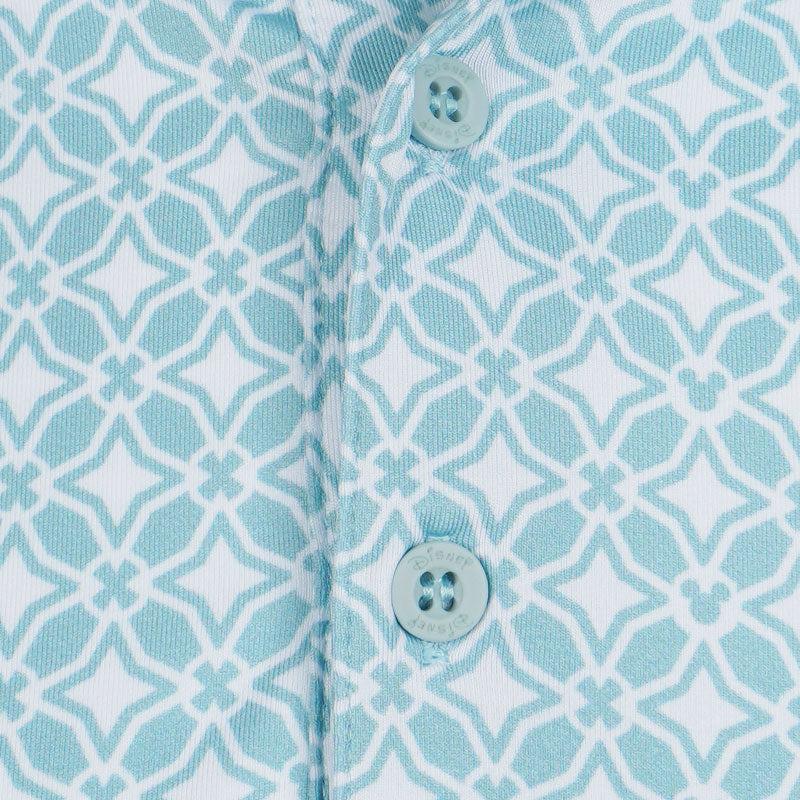 DISNEY Mickey Mouse Honeycomb Print Men's Polo (Blue/White)