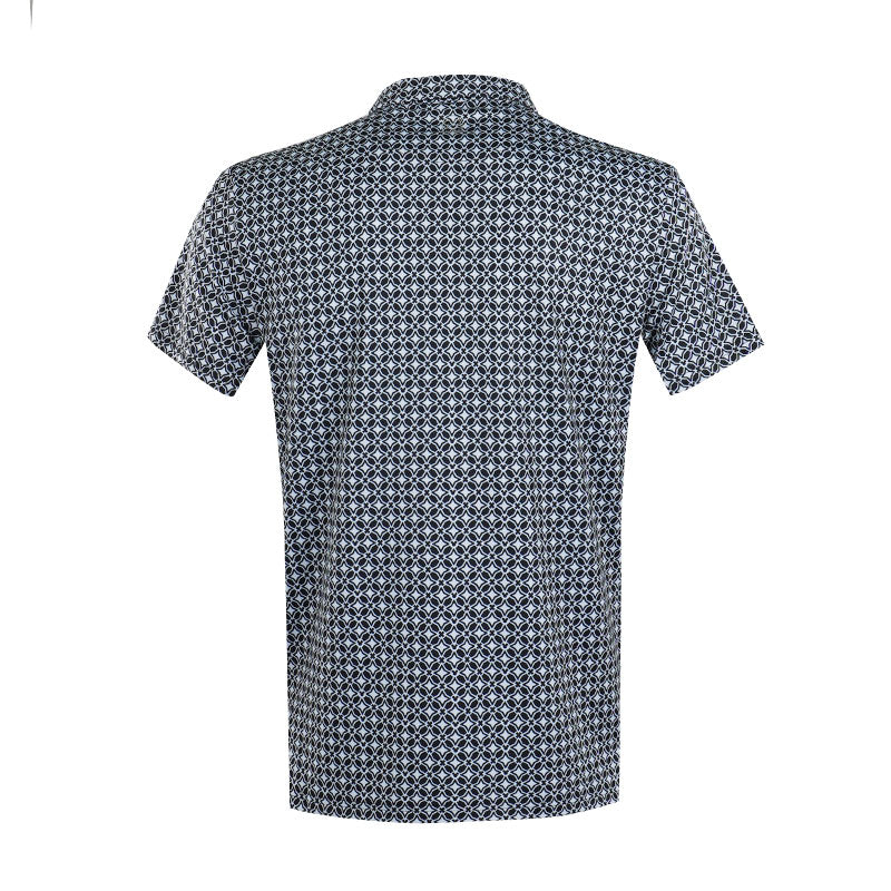 DISNEY Mickey Mouse Honeycomb Print Men's Polo (Black/White)
