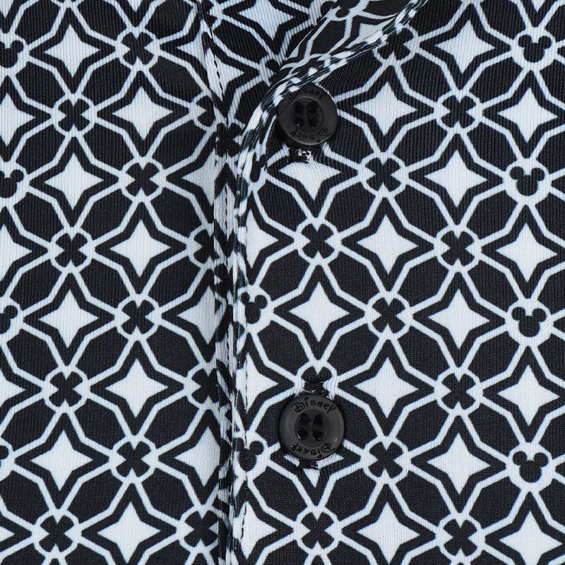 DISNEY Mickey Mouse Honeycomb Print Men's Polo (Black/White)