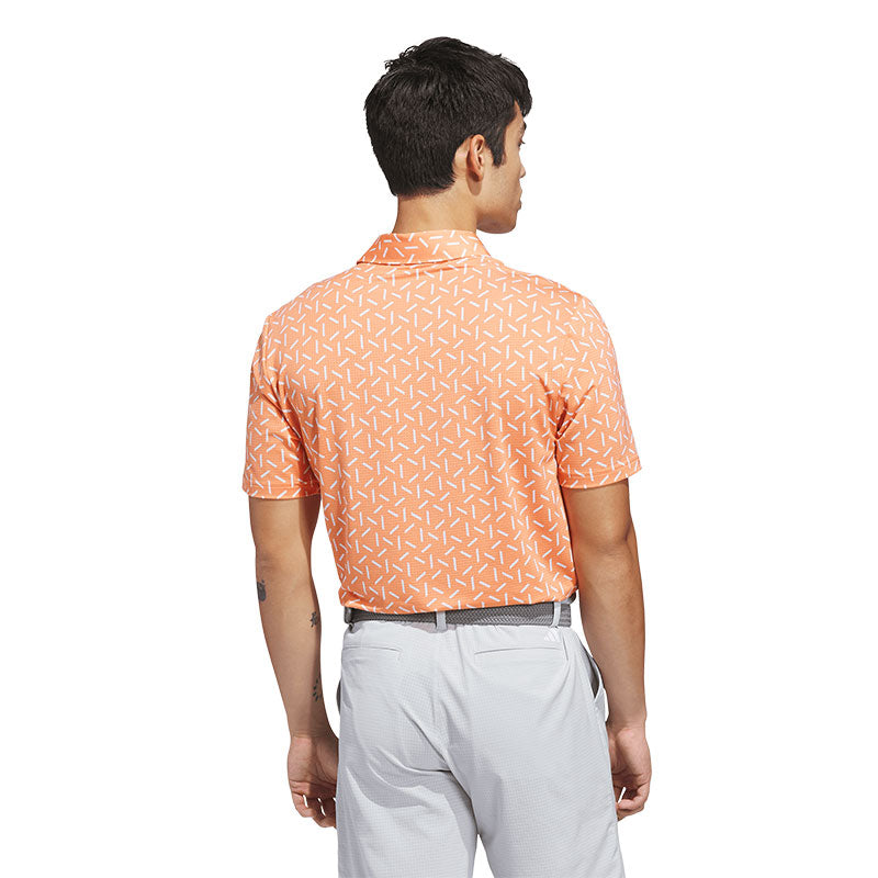 ADIDAS Ultimate365 Mesh Print Climacool Men's Polo (Orange)