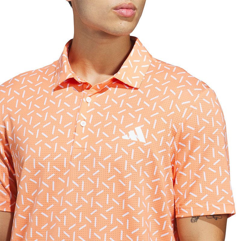 ADIDAS Ultimate365 Mesh Print Climacool Men's Polo (Orange)