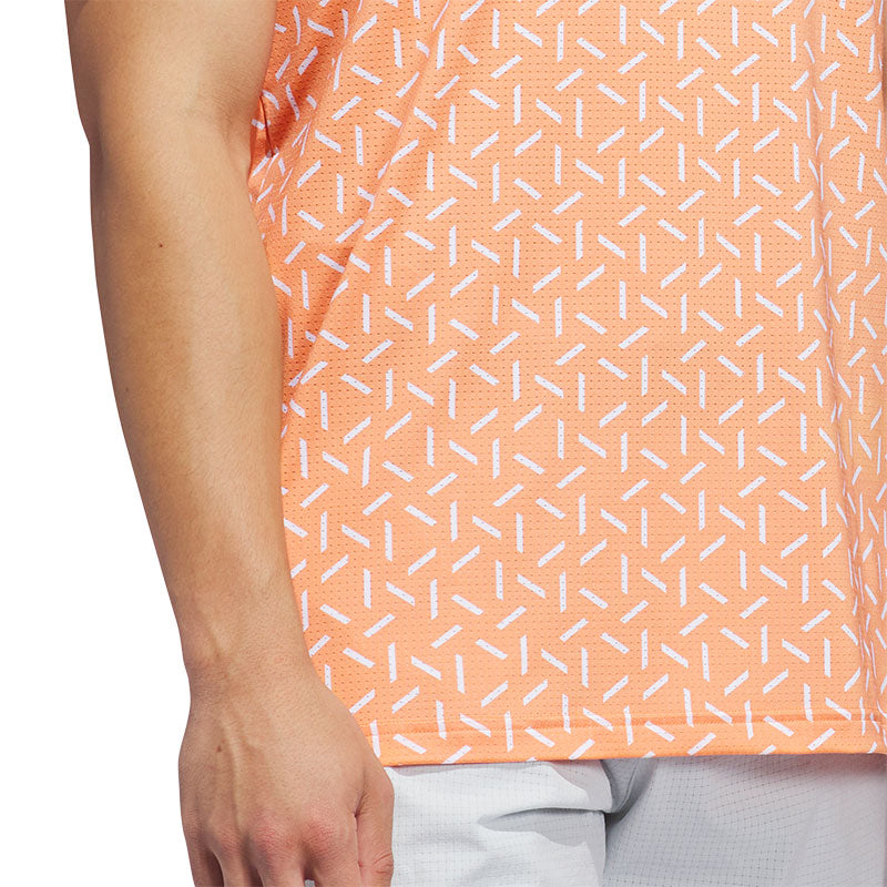 ADIDAS Ultimate365 Mesh Print Climacool Men's Polo (Orange)