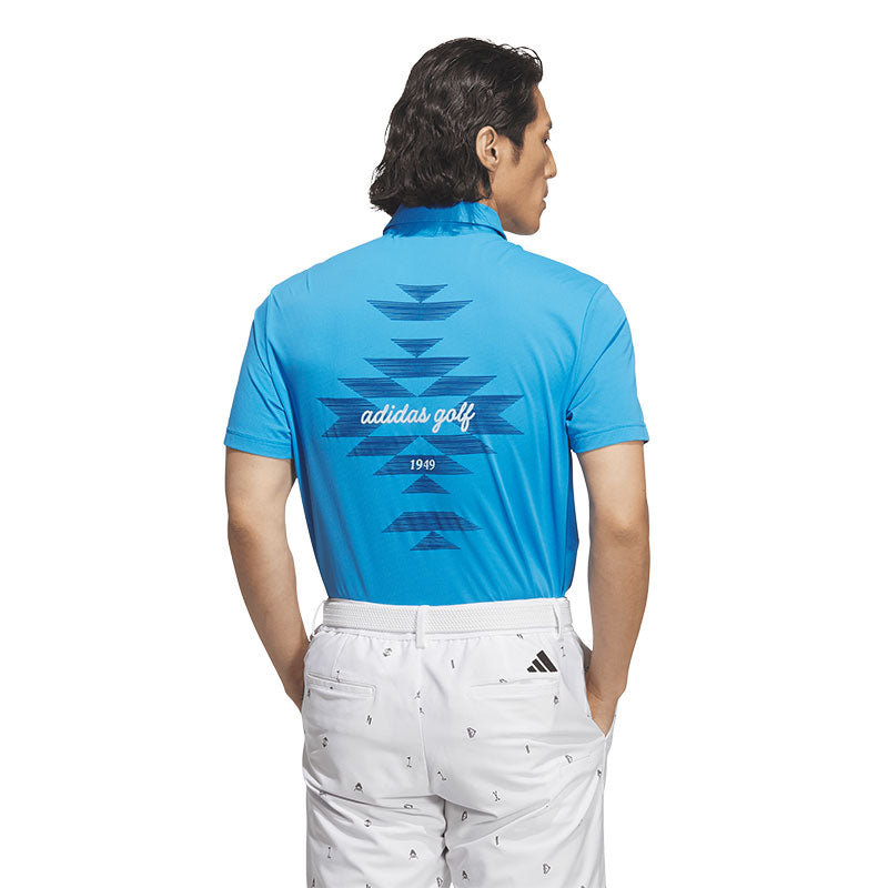 ADIDAS Back Print Men's Polo (Blue)