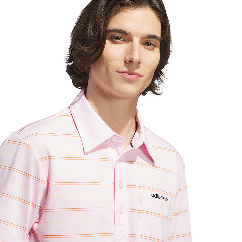 ADIDAS Originals Archive Stripe Men's Polo (Pink)