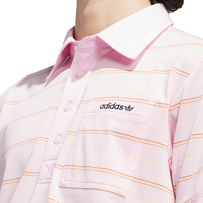 ADIDAS Originals Archive Stripe Men's Polo (Pink)