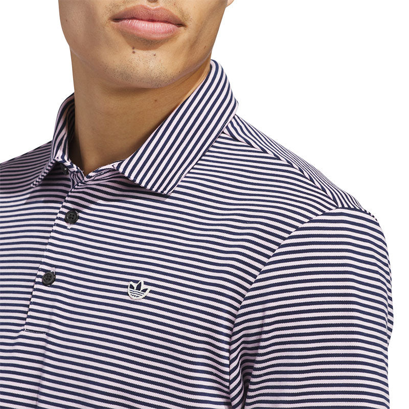 ADIDAS Originals Stripe Men's Pique Polo (Pink)
