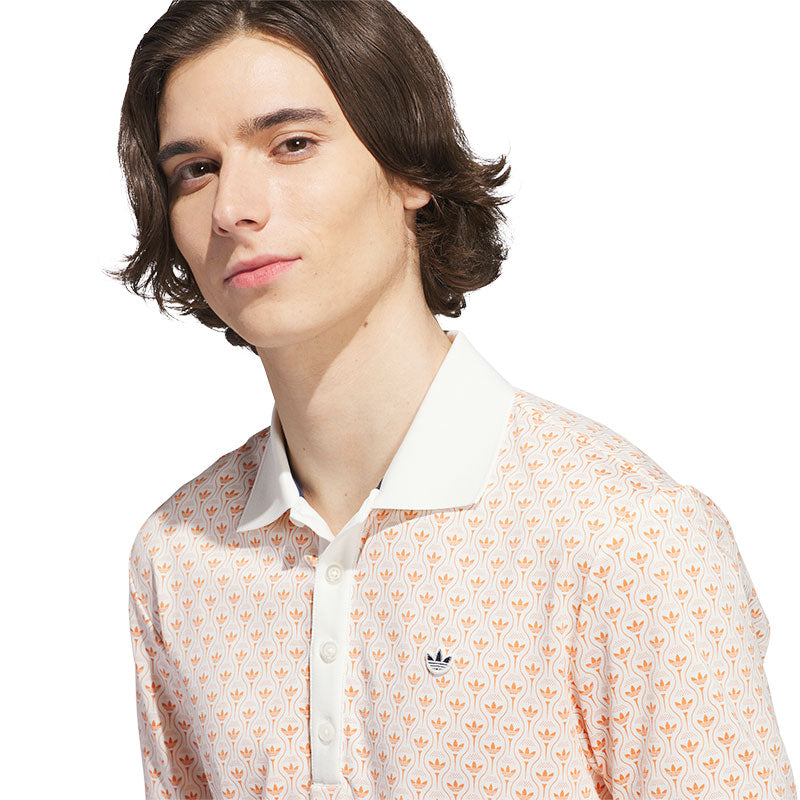 ADIDAS Originals All Over Trefoil Men's Polo (White/Orange)