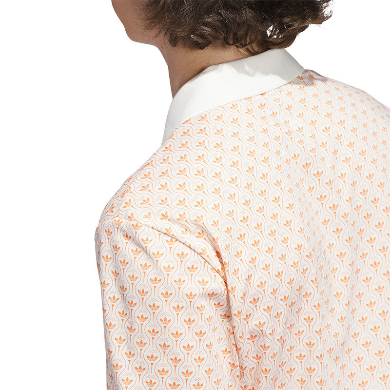 ADIDAS Originals All Over Trefoil Men's Polo (White/Orange)