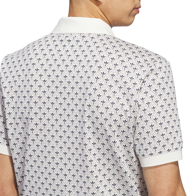 ADIDAS Originals All Over Trefoil Men's Polo (White/Indigo)
