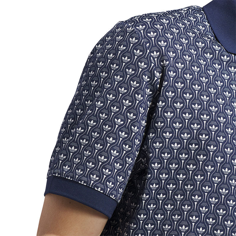 ADIDAS Originals All Over Trefoil Men's Polo (Indigo)