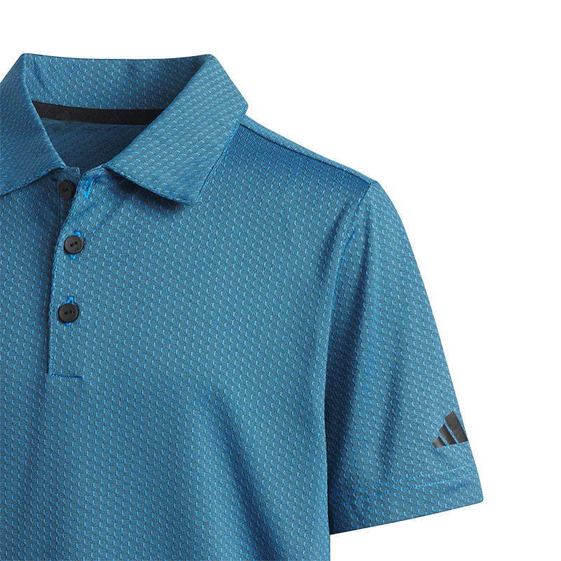 ADIDAS Textured Boy's Polo (Blue)