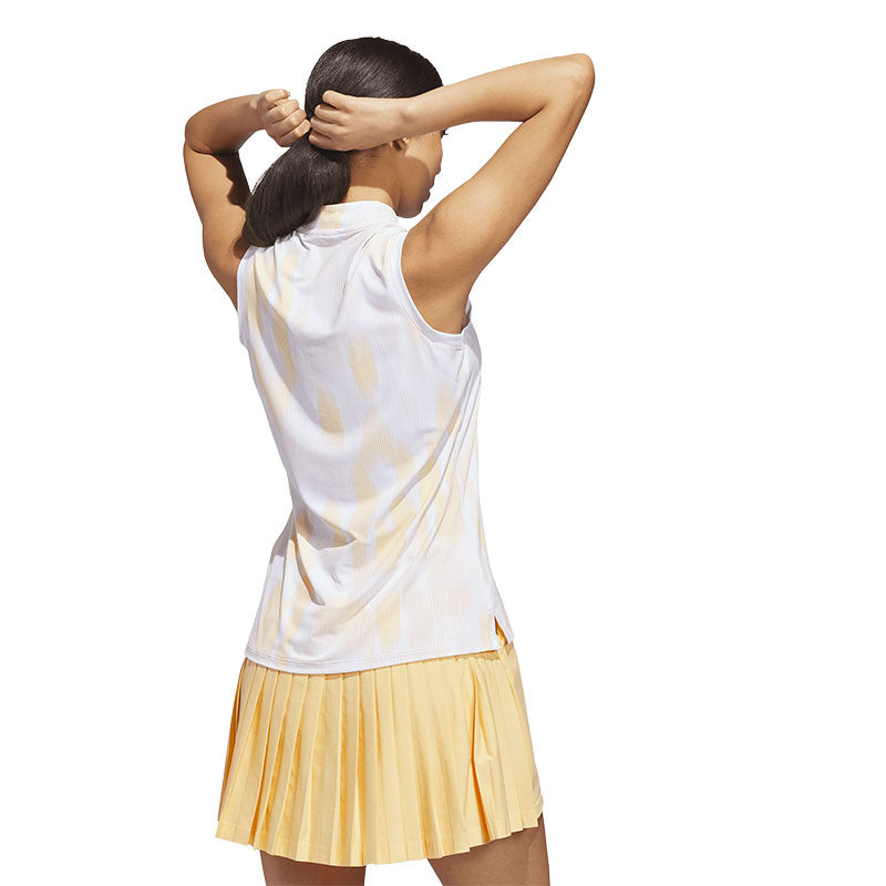 ADIDAS Ultimate365 Tour Printed Women's Sleeveless Polo (Orange)
