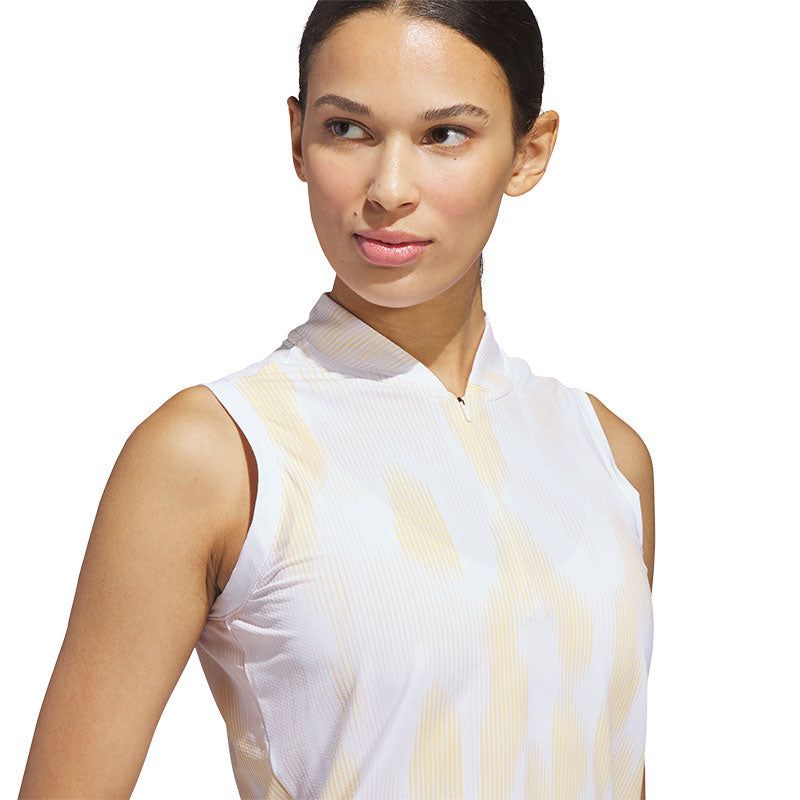 ADIDAS Ultimate365 Tour Printed Women's Sleeveless Polo (Orange)