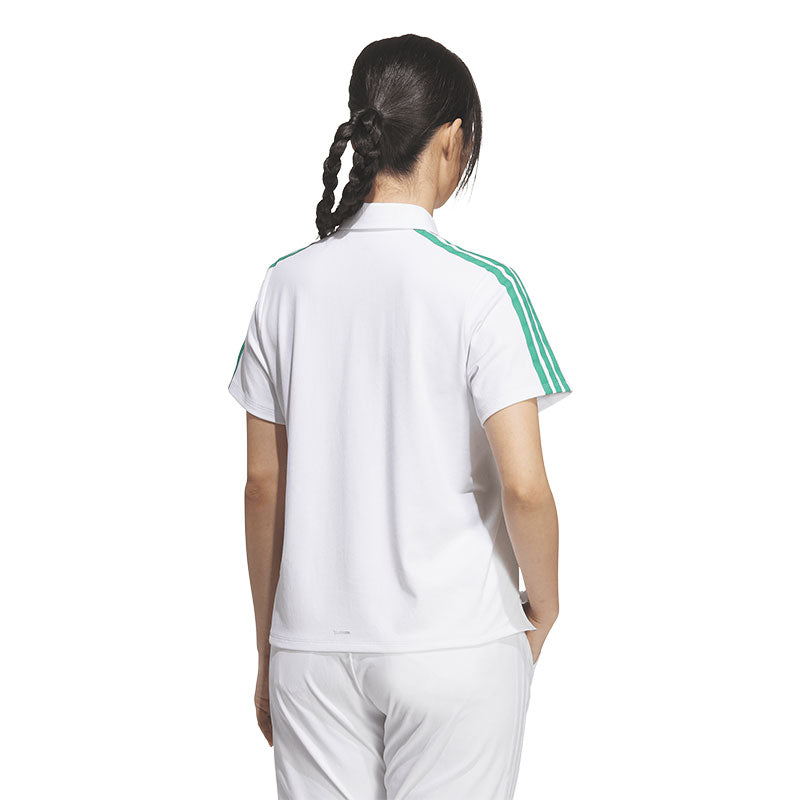 ADIDAS 3-Stripes Climacool Women's Pique Polo (White)