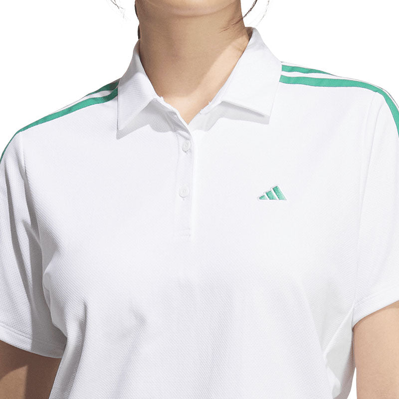 ADIDAS 3-Stripes Climacool Women's Pique Polo (White)