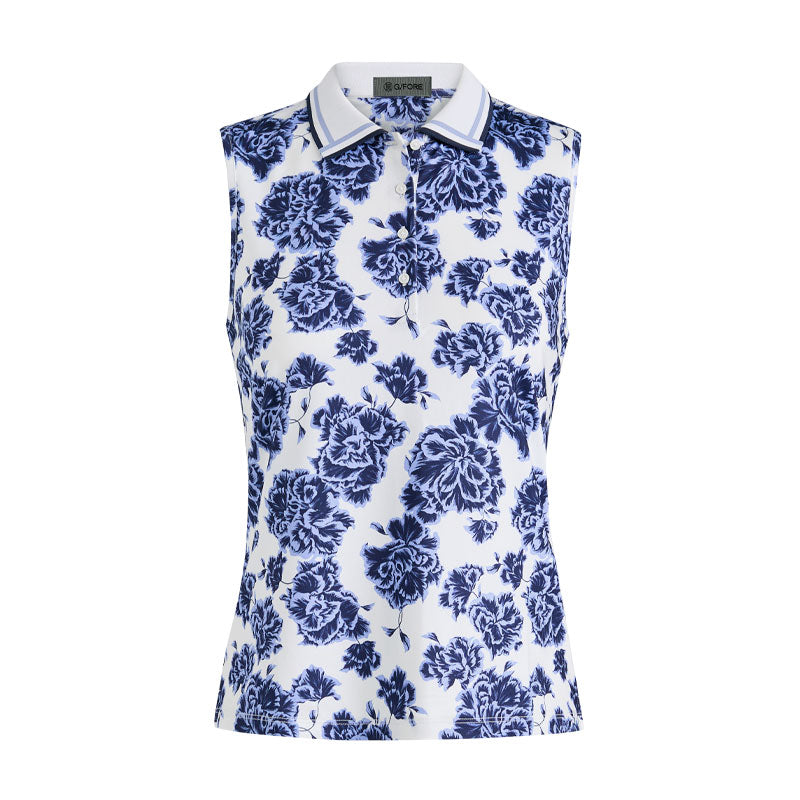 GFORE Floral Print Women's Sleeveless Polo (Willow)