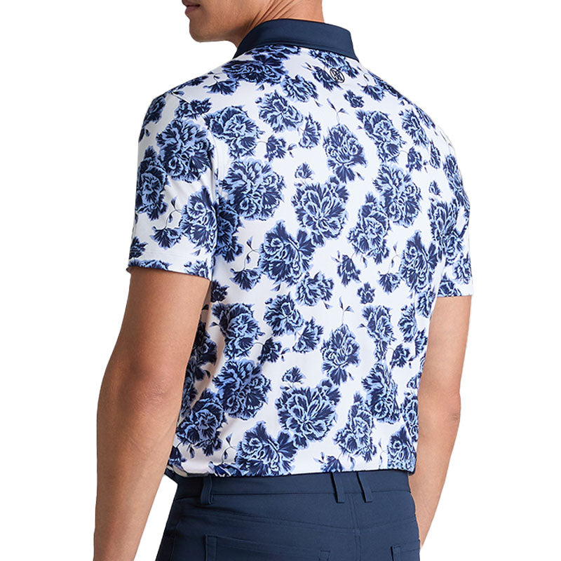 GFORE Stamped Floral Men's Tech Jersey Polo (Willow)