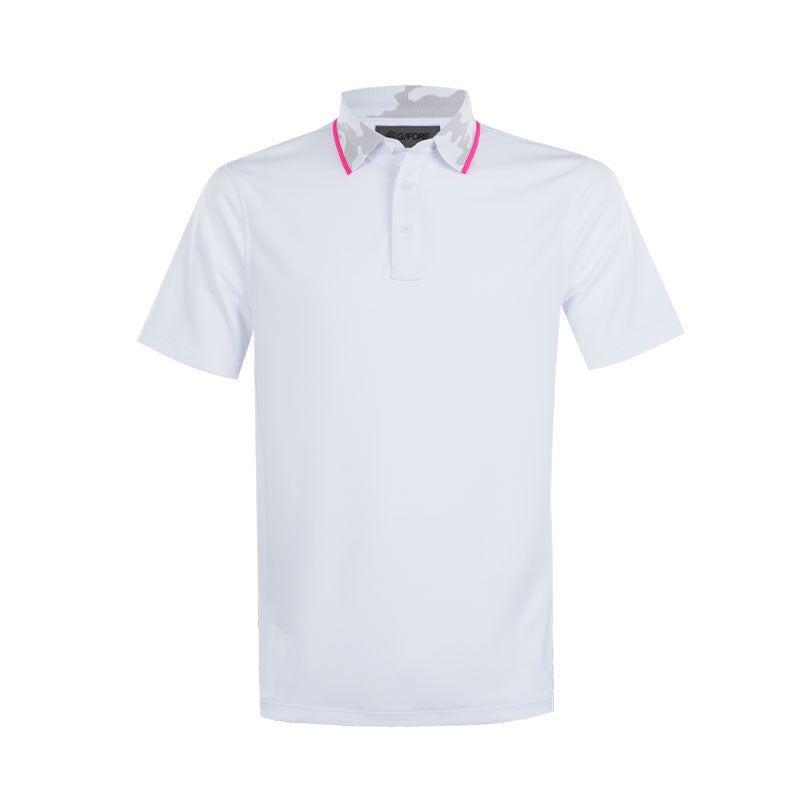 GFORE Camo Collar Performance Pique Men's Polo (Snow)