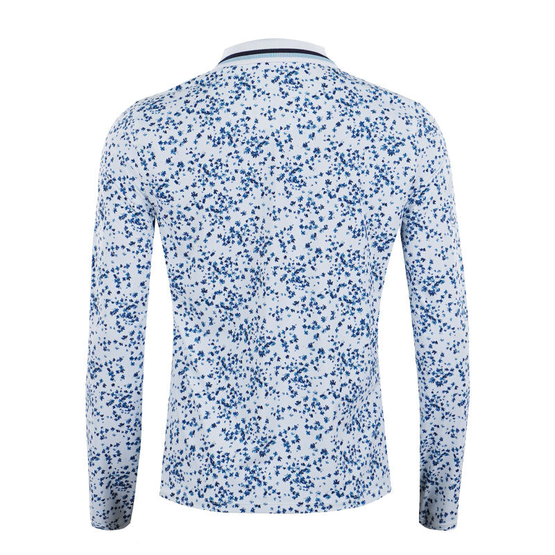 GFORE Scattered Ditzy Print Women's Long Sleeve Polo (Snow)