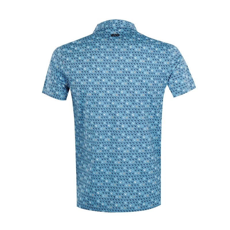 DISNEY Mercerized Aircraft Print Men's Polo (Blue)