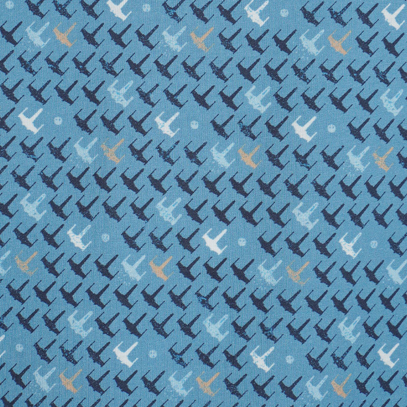 DISNEY Mercerized Aircraft Print Men's Polo (Blue)
