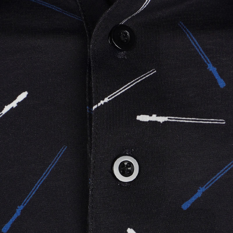 DISNEY Mercerized  Sword Print Men's Polo (Black)