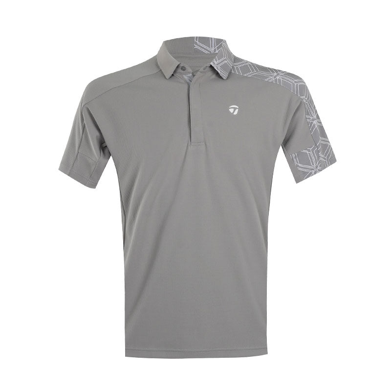 TAYLORMADE Graphic Black Men's Polo (Grey)