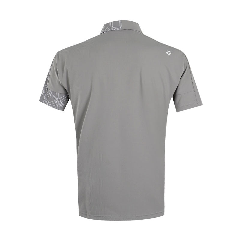TAYLORMADE Graphic Black Men's Polo (Grey)