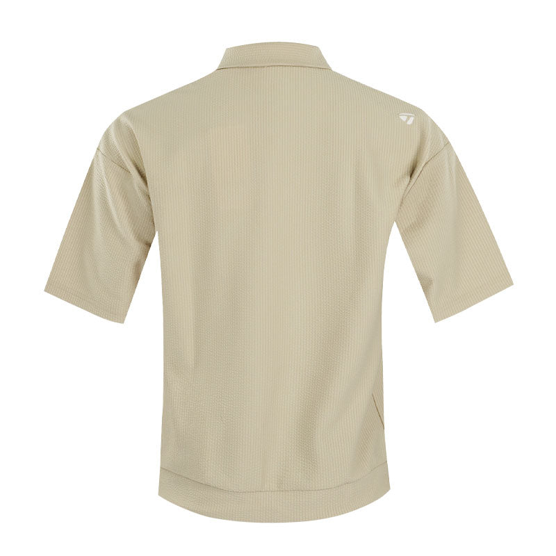 TAYLORMADE Relaxed Seersucker Women's Polo (Brown)