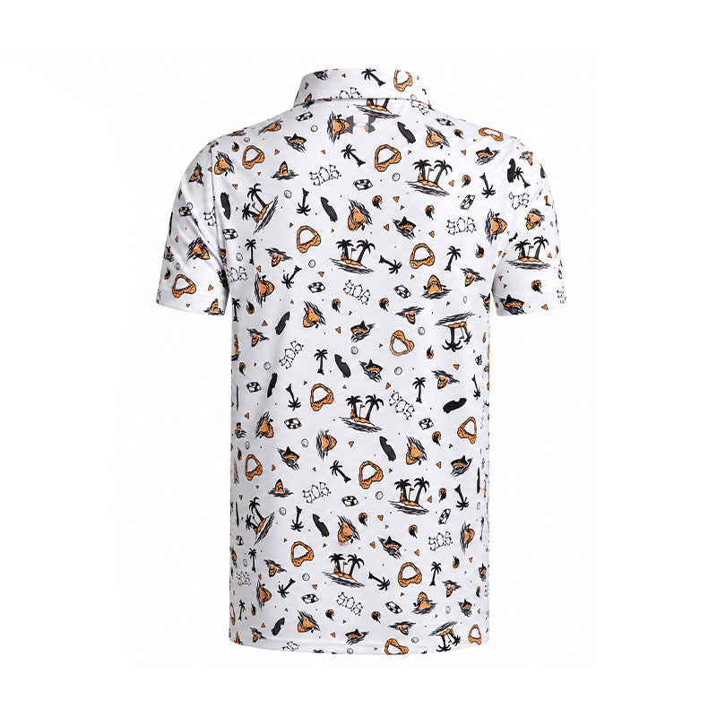 UNDER ARMOUR Matchplay Printed Boy's Polo (White/Orange)
