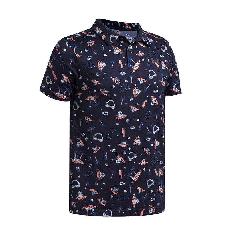 UNDER ARMOUR Matchplay Printed Boy's Polo (Navy/Pink)