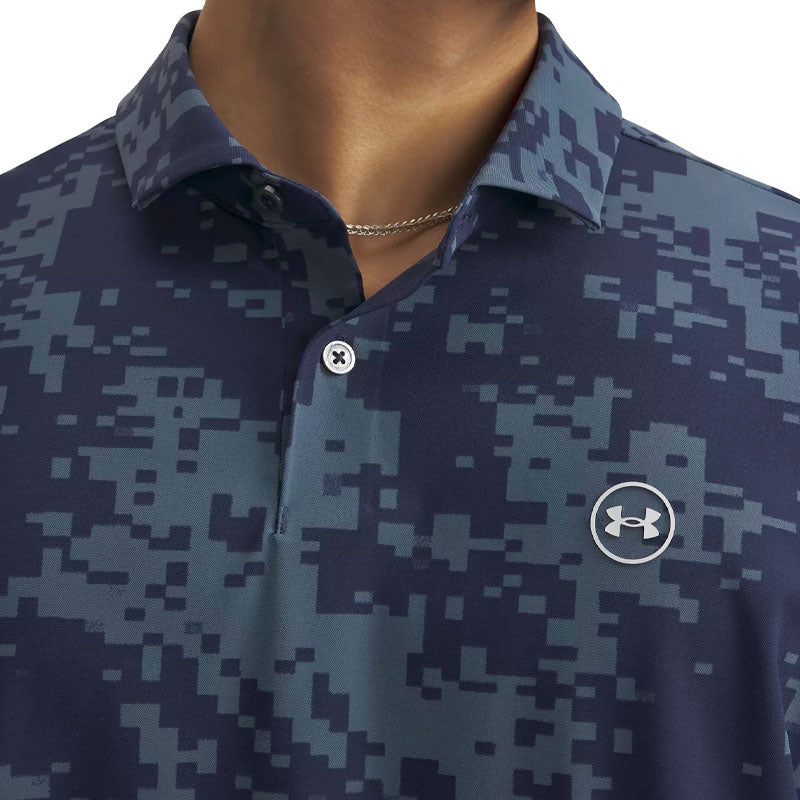 UNDER ARMOUR Drive Chill Printed Men's Polo (Blue/Grey)