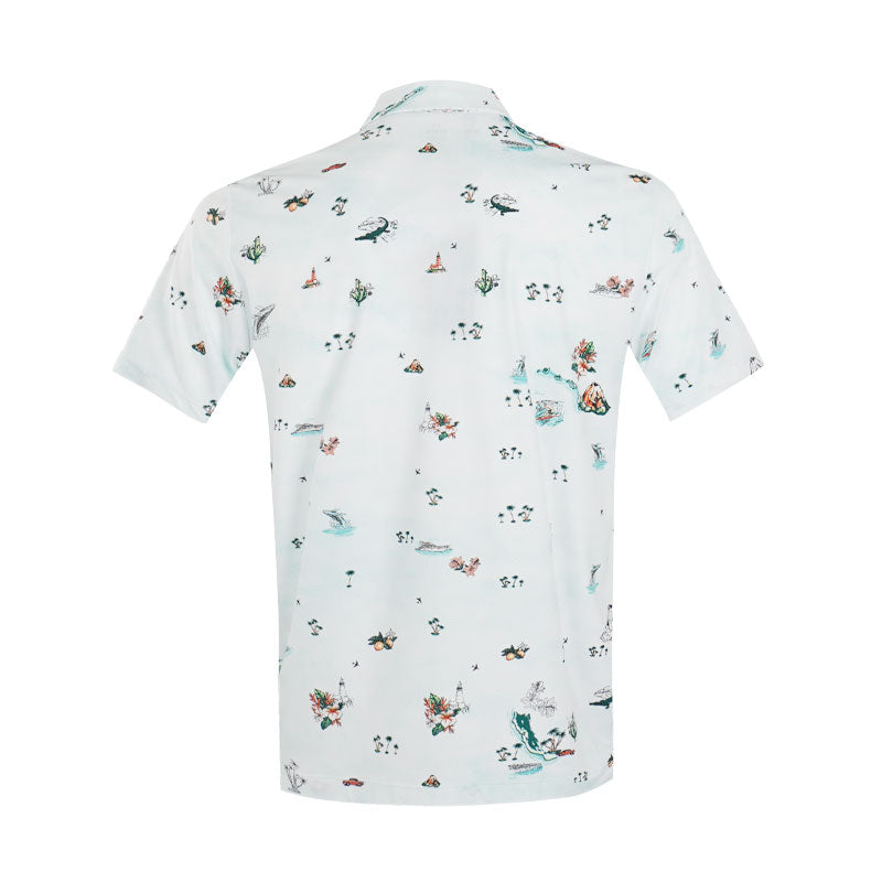 UNDER ARMOUR ArmourDry Golf Trip Printed Men's Polo (White/Green)