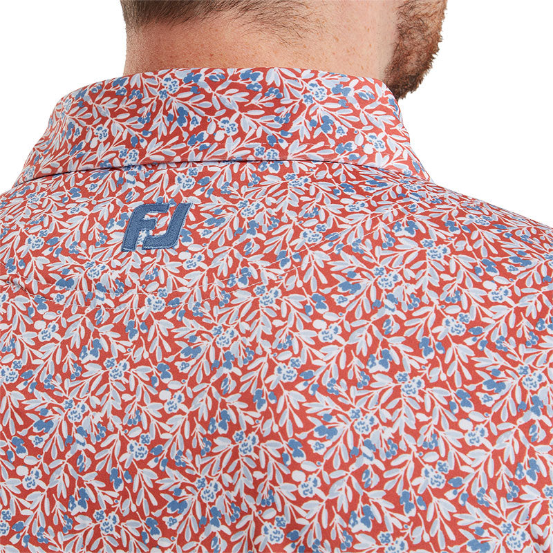 FOOTJOY Meadow Print Lisle Men's Polo (Red)