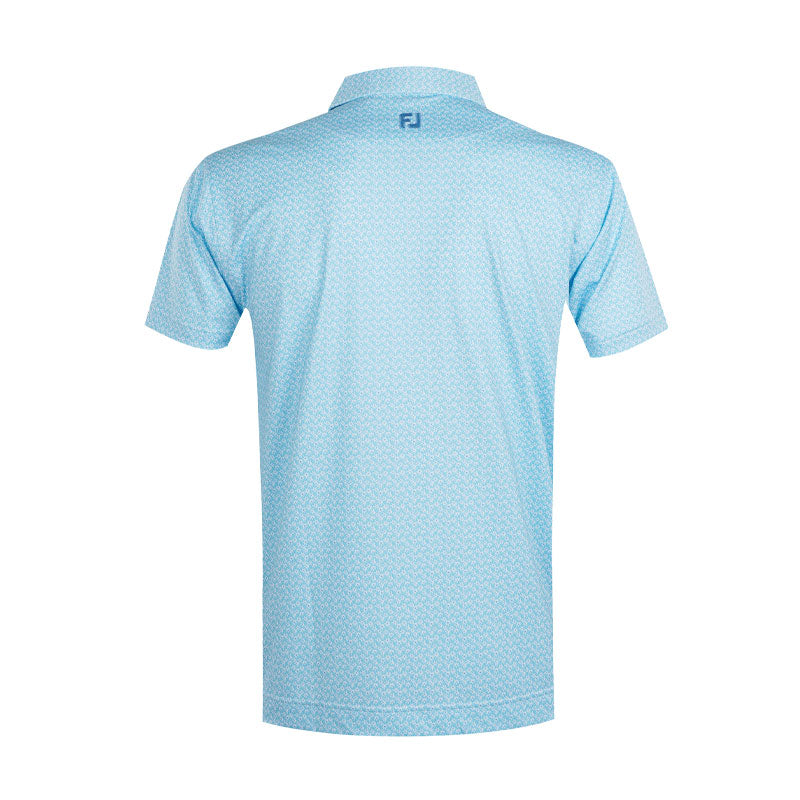FOOTJOY Floral Mark Lisle Men's Polo (Blue)